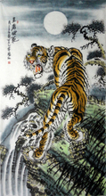 虎啸风生 六尺老虎国画字画的收藏与赏析